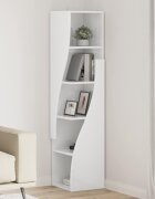 vidaXL Ъглов шкаф 32x32x140см Инженерна дървесина Лъскаво бяло