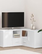vidaXL Ъглов шкаф бял 160x40x45 см инженерно дърво