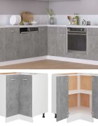 vidaXL Ъглов шкаф "Lyon" цвят бетонно сив 755x755x815 см инженерно дърво