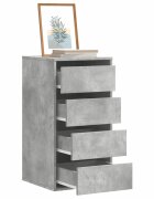 vidaXL Ъглов скрин с чекмеджета бетонно сив 40x41x76cм инженерно дърво