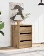vidaXL Ъглов скрин с чекмеджета дъб артизан 40x41x58см инженерно дърво