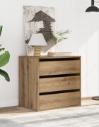 vidaXL Ъглов скрин с чекмеджета дъб артизан 60x41x58см инженерно дърво