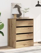 vidaXL Ъглов скрин с чекмеджета дъб артизан 60x41x76см инженерно дърво