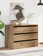 vidaXL Ъглов скрин с чекмеджета дъб артизан 80x41x58см инженерно дърво
