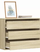 vidaXL Ъглов скрин с чекмеджета дъб сонома 80x41x58см инженерно дърво