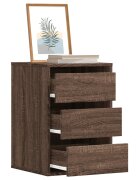 vidaXL Ъглов скрин с чекмеджета кафяв дъб 40x41x58см инженерно дърво