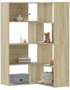 vidaXL Ъглова етажерка 4 нива дъб сонома 85x85x140 см инженерно дърво