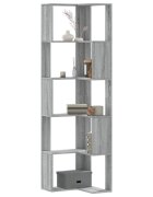 vidaXL Ъглова етажерка 5 рафта сив сонома 50x50x179 см инженерно дърво