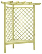 vidaXL Ъглова пергола с пейка 130x130x197 см импрегниран бор