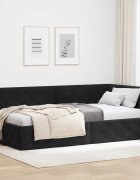 vidaXL Ъглова рамка за легло Черен 100 x 200 cm Кадифе