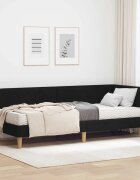 vidaXL Ъглова рамка за легло Черен 80 x 200 cm текстил