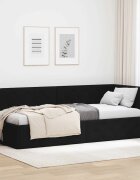 vidaXL Ъглова рамка за легло Черен 80 x 200 cm текстил