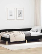 vidaXL Ъглова рамка за легло Черен 90 x 200 cm текстил