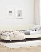 vidaXL Ъглова рамка за легло Крем 100 x 200 cm Кадифе