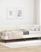 vidaXL Ъглова рамка за легло Крем 80 x 200 cm Кадифе