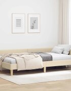 vidaXL Ъглова рамка за легло Крем 80 x 200 cm текстил