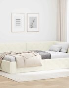 vidaXL Ъглова рамка за легло Крем 90 x 190 cm Кадифе