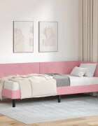 vidaXL Ъглова рамка за легло Розово 80 x 200 cm Кадифе