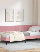 vidaXL Ъглова рамка за легло Розово 90 x 190 cm Кадифе