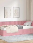 vidaXL Ъглова рамка за легло с матрак 2 бр. Розово 80 x 200 cm Кадифе