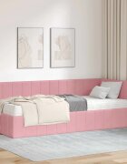 vidaXL Ъглова рамка за легло с матрак 2 бр. Розово 80 x 200 cm Кадифе