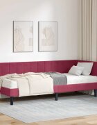 vidaXL Ъглова рамка за легло с матрак 2 бр. Виненочервен 80 x 200 cm
