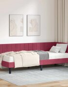 vidaXL Ъглова рамка за легло с матрак 2 бр. Виненочервен 80 x 200 cm