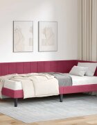 vidaXL Ъглова рамка за легло с матрак 2 бр. Виненочервен 90 x 190 cm