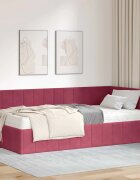 vidaXL Ъглова рамка за легло с матрак 2 бр. Виненочервен 90 x 200 cm