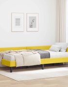 vidaXL Ъглова рамка за легло с матрак Друг 2 бр. Жълто Кадифе