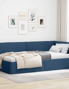 vidaXL Ъглова рамка за легло с таблото Синьо 80 x 200 cm текстил