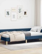 vidaXL Ъглова рамка за легло Синьо 90 x 190 cm текстил
