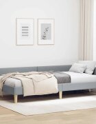vidaXL Ъглова рамка за легло Светлосиво 90 x 200 cm текстил
