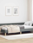 vidaXL Ъглова рамка за легло Тъмен сив 100 x 200 cm текстил