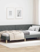 vidaXL Ъглова рамка за легло Тъмен сив 100 x 200 cm текстил