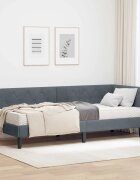 vidaXL Ъглова рамка за легло Тъмен сив 80 x 200 cm Кадифе