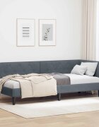 vidaXL Ъглова рамка за легло Тъмен сив 80 x 200 cm Кадифе