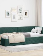 vidaXL Ъглова рамка за легло Тъмен зелен 80 x 200 cm Кадифе