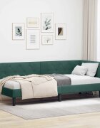 vidaXL Ъглова рамка за легло Тъмен зелен 80 x 200 cm Кадифе