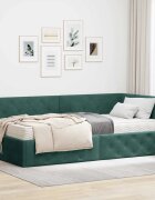 vidaXL Ъглова рамка за легло Тъмен зелен 90 x 200 cm Кадифе