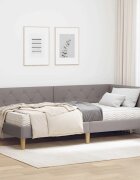vidaXL Ъглова рамка за легло Таупе 100 x 200 cm текстил