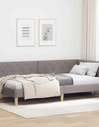 vidaXL Ъглова рамка за легло Таупе 100 x 200 cm текстил