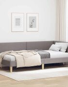 vidaXL Ъглова рамка за легло Таупе 90 x 200 cm Текстил
