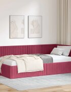 vidaXL Ъглова рамка за легло Виненочервен 100 x 200 cm Кадифе