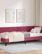 vidaXL Ъглова рамка за легло Виненочервен 80 x 200 cm Кадифе