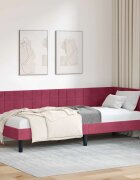 vidaXL Ъглова рамка за легло Виненочервен 80 x 200 cm Кадифе