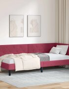 vidaXL Ъглова рамка за легло Виненочервен 80 x 200 cm Кадифе