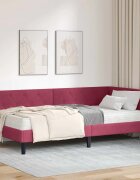 vidaXL Ъглова рамка за легло Виненочервен 90 x 190 cm Кадифе