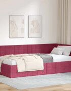 vidaXL Ъглова рамка за легло Виненочервен 90 x 190 cm Кадифе