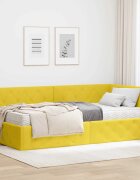 vidaXL Ъглова рамка за легло Жълто 100 x 200 cm Кадифе